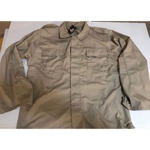 Tru-Spec XX-Large Long Work Shirt, Khaki Long Sleeve, Canvas, 2 pocket Men's